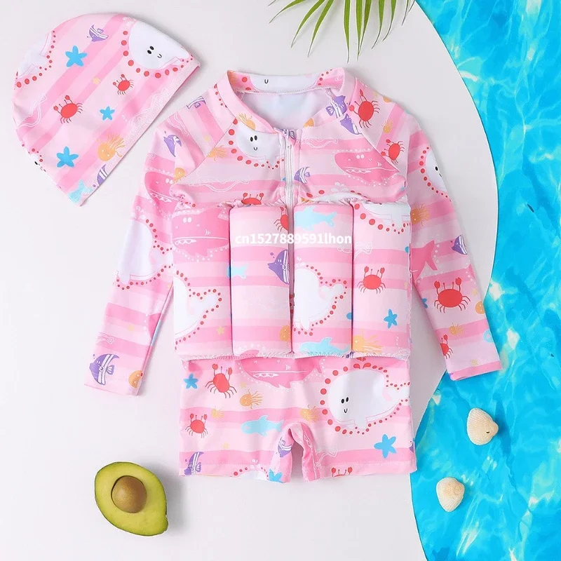 Baby Swimming Floater - 1-6T Children's Buoyancy Swimsuit Cartoon Swimwear