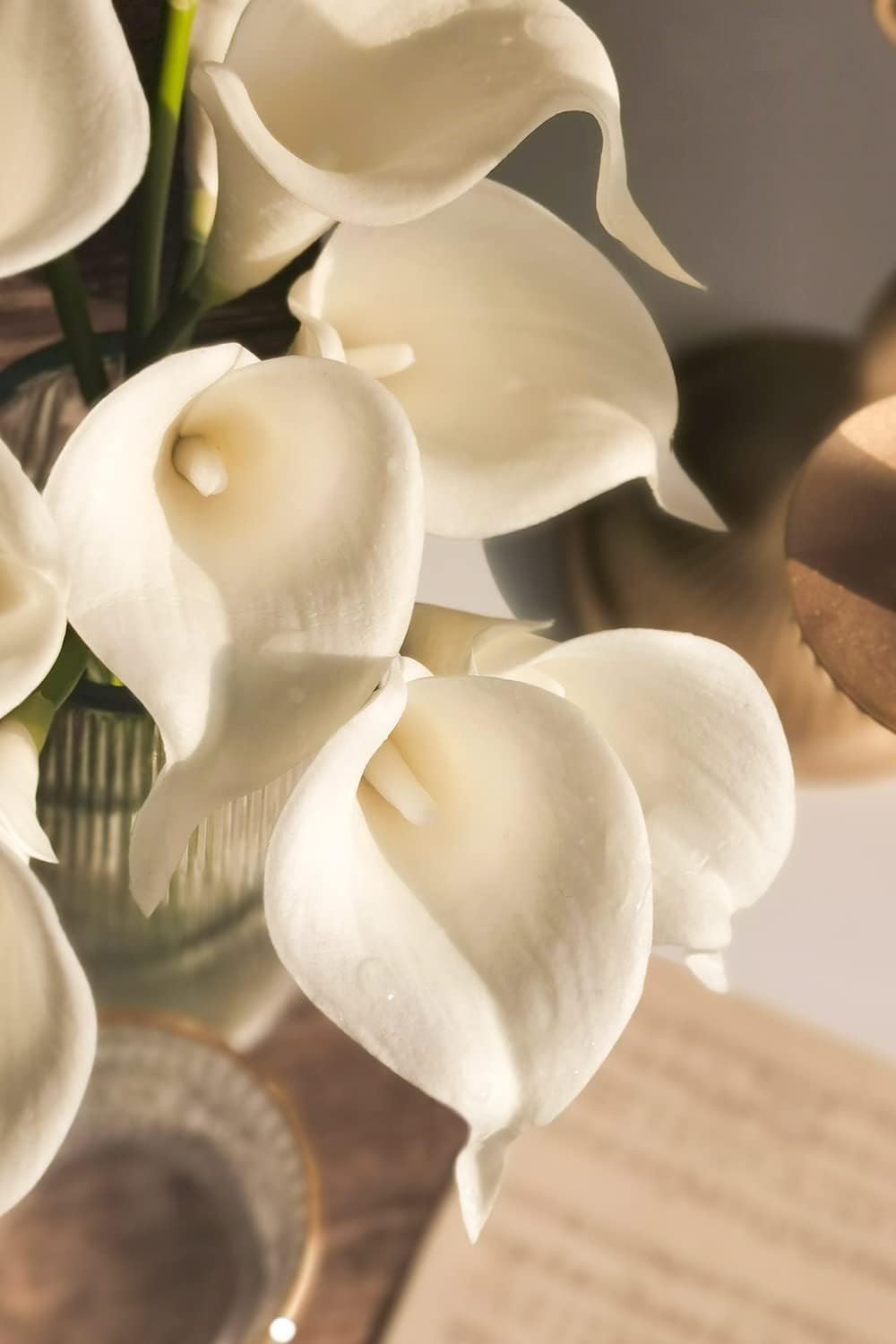 White Calla Lily 10Pcs Artific - Baby Products Decoration 评论和价格