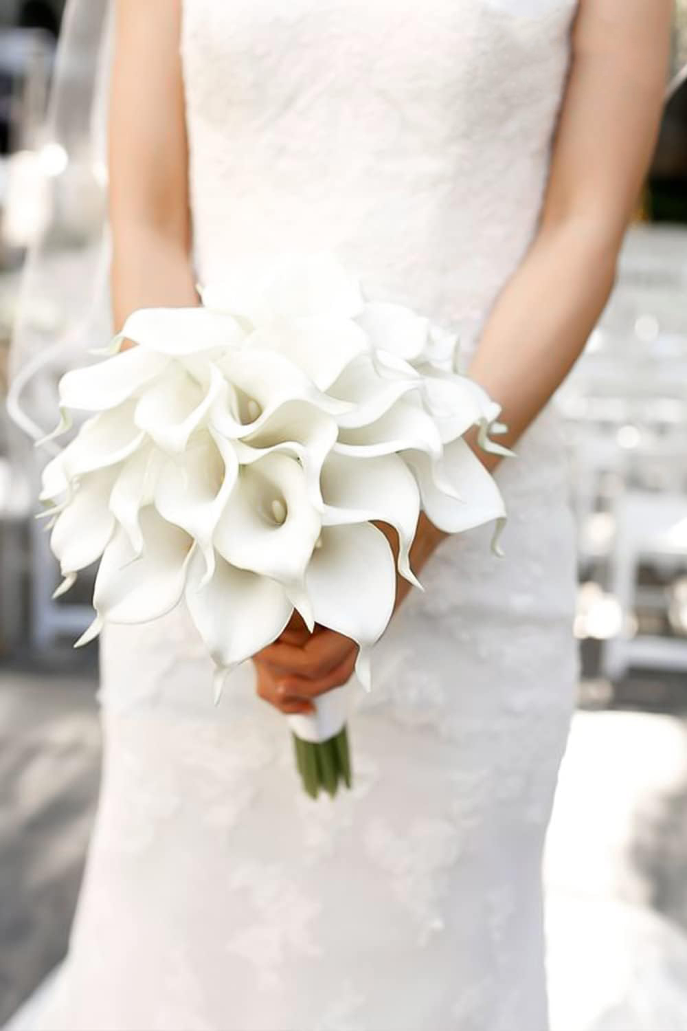 White Calla Lily 10Pcs Artific - Baby Products Decoration 评论和价格