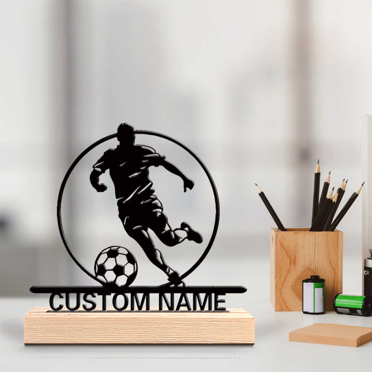 Custom Soccer Player Metal Sta - Baby Products Decoration 评论和价格