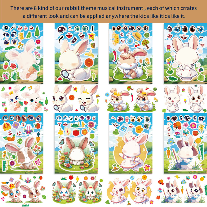 DIY Make A Bunny Face Stickers - Baby Products Gift 评论和价格